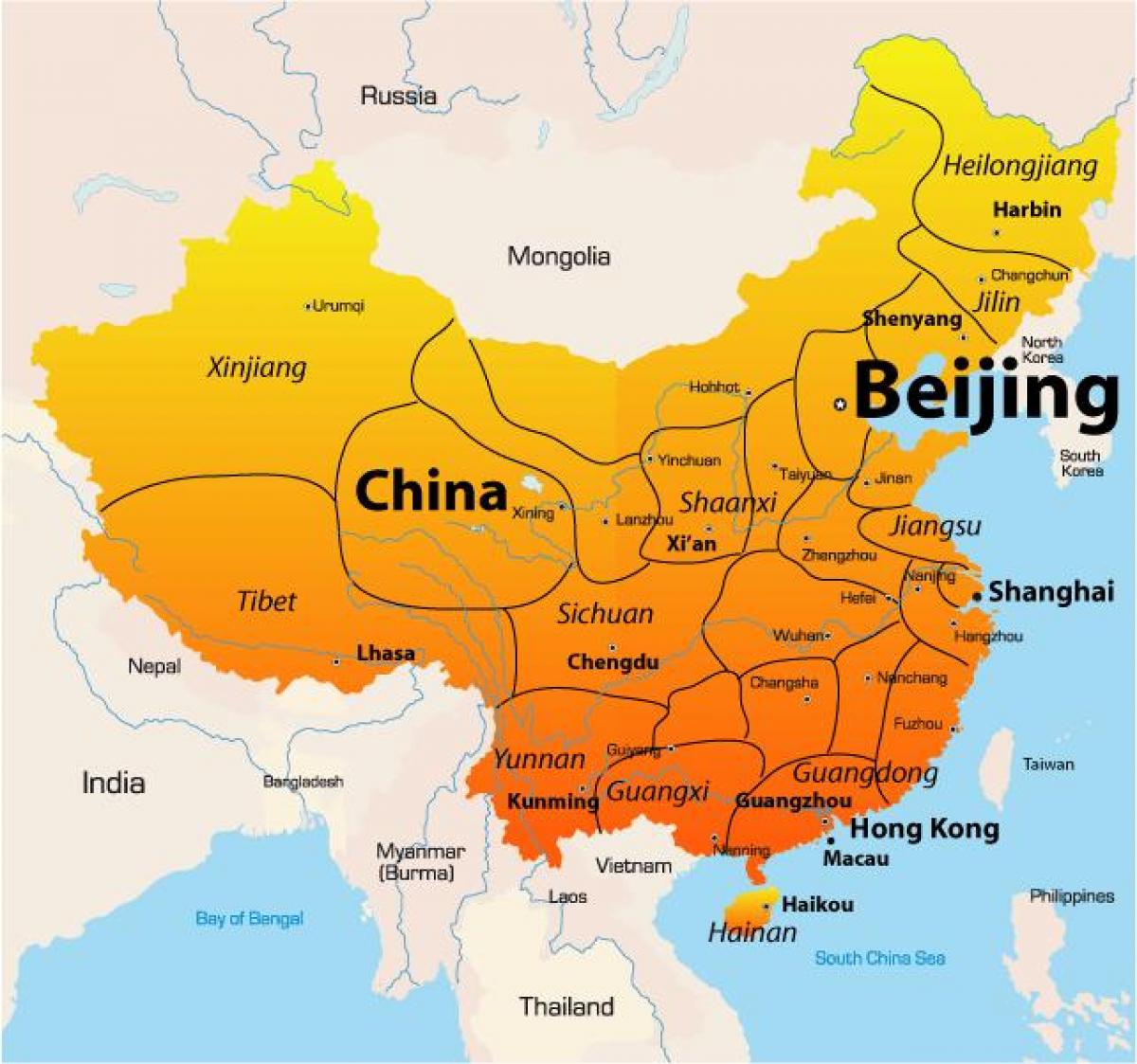 شهر پکن در نقشه