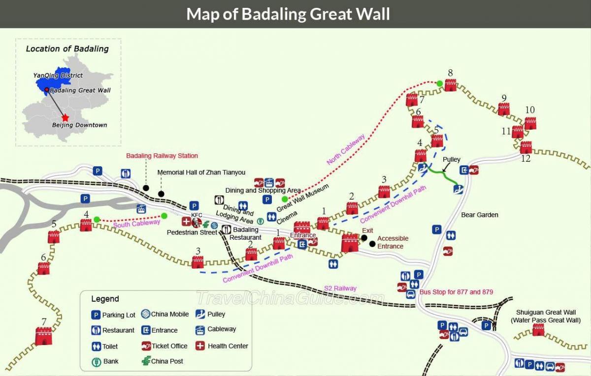 پکن دیوار بزرگ نقشه