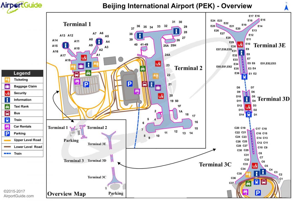 فرودگاه بین المللی پکن ترمینال 3 نقشه