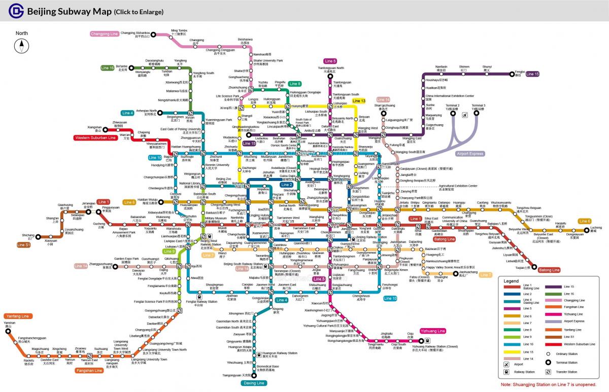 نقشه ایستگاه مترو در پکن