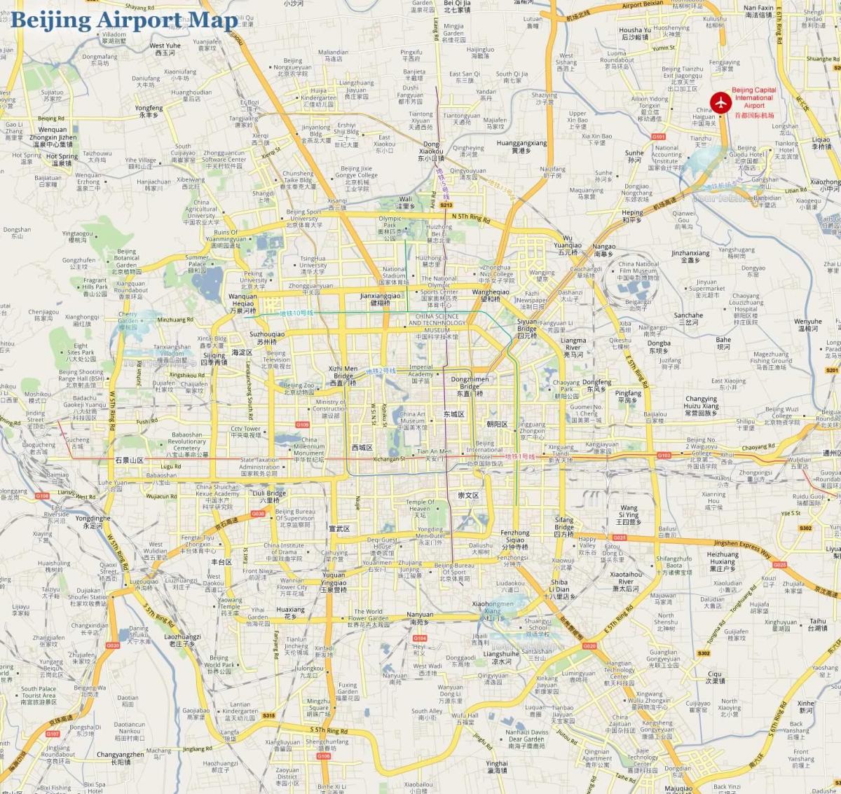 فرودگاه پکن پایتخت نقشه