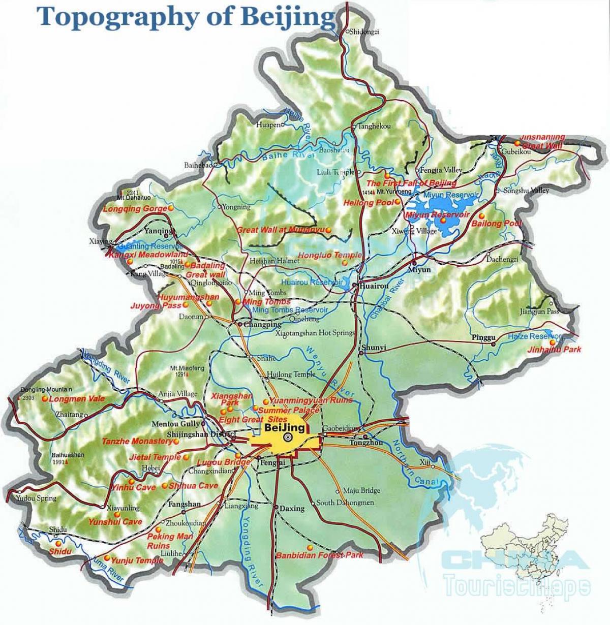 نقشه توپوگرافی پکن